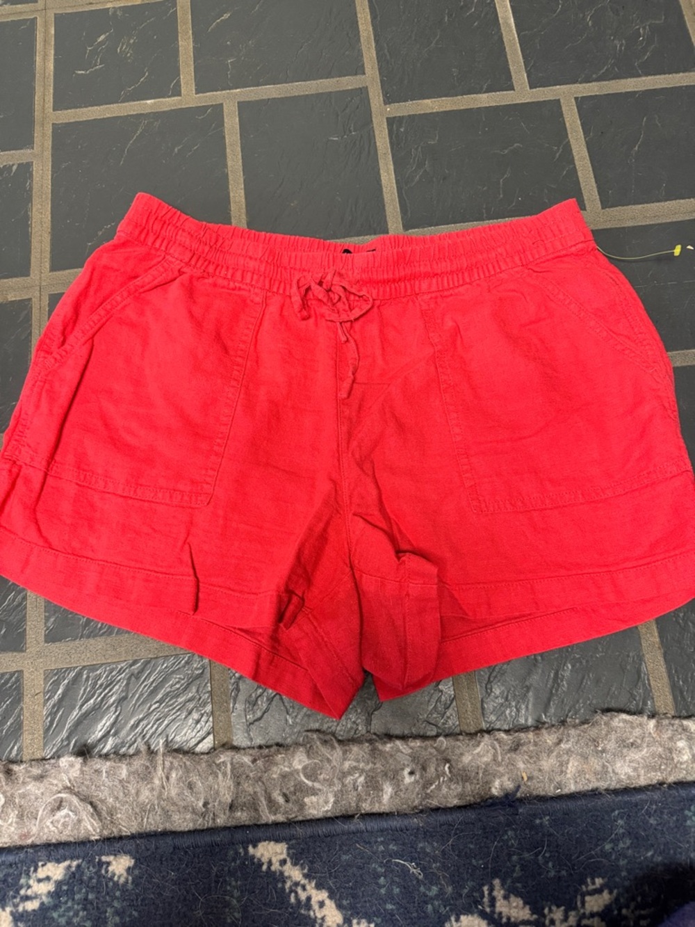 J. Crew Bright Red High-Waist Drawstring Shorts